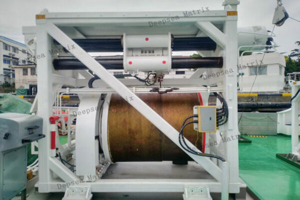 Offshore geological winch used for seabed sediment retrieval