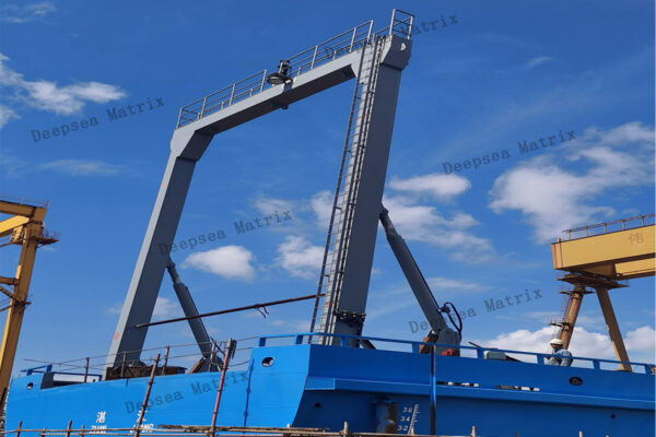robust heavy-duty A-frame on an offshore vessel.