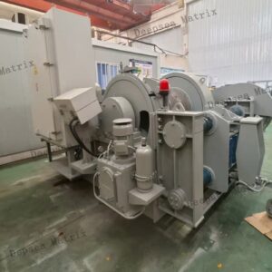 A powerful heavy-duty electric winch for industrial use.