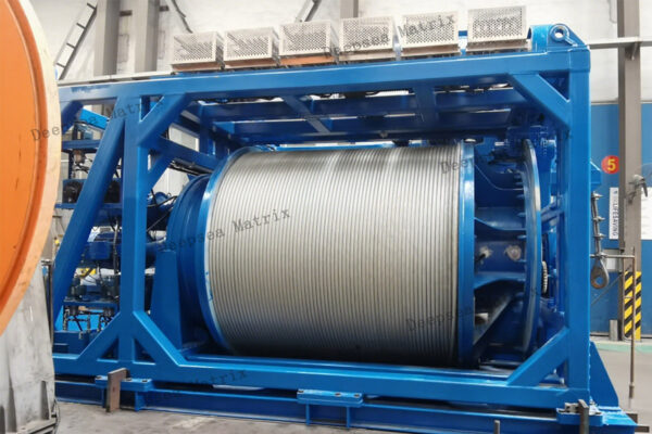 ROV winch operating in rough sea conditions