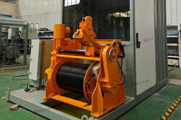 A custom-designed explosion-proof winch for a specific application.