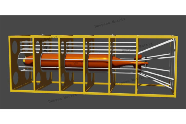 AUV Launch and Recovery System (LARS) with active heave compensation for safe operations in rough seas.