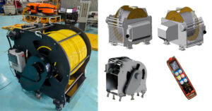 aluminum alloy and 316L stainless steel, corrosion-resistant, modular design umbilical cable winch for obervation-class rov