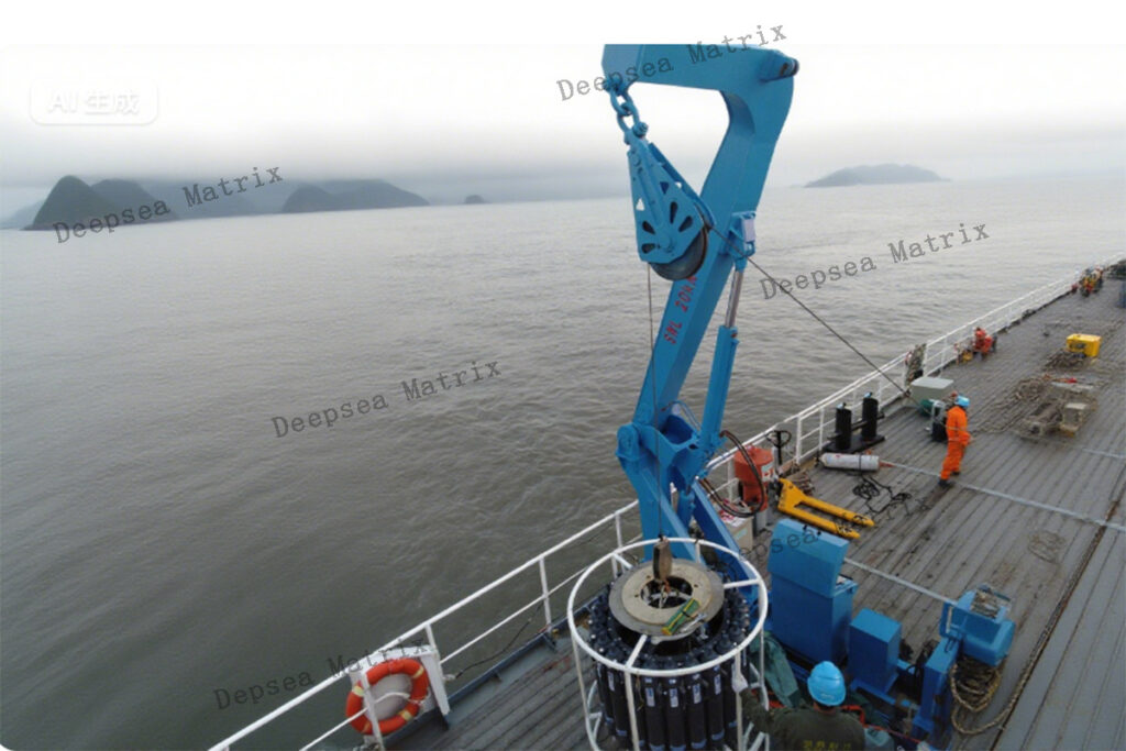 Chinese-Made CTD Handling System with 6-ton SWL and 3-meter Outreach for Oceanographic Research.