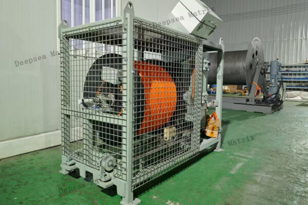Engineers designing a custom fiber optic winch solution from China