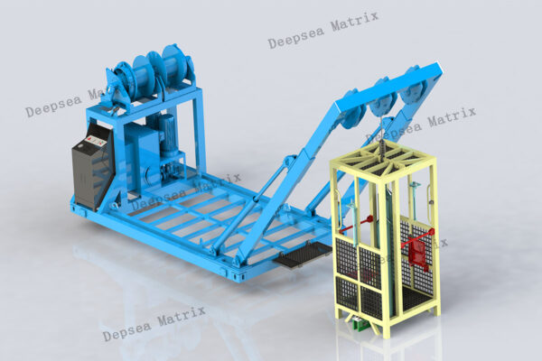 Deep-water hydraulic diver launch system with 5-ton SWL and 30m/min lift speed.